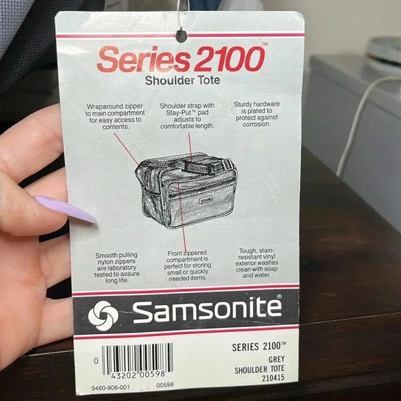 Samsonite Vintage Series 2100 Shoulder Tote Carryon Travel Bag NWT Gray - Picture 2 of 10